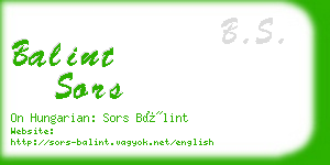 balint sors business card